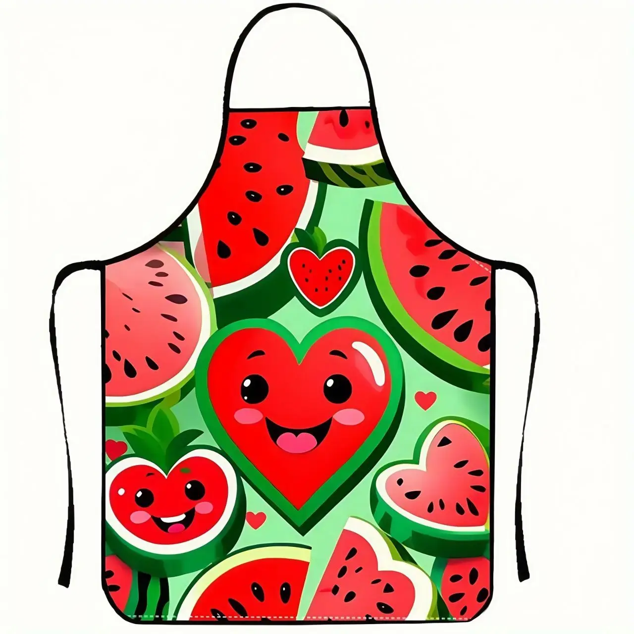 Niedliche Schürze mit Wassermelonen-Print, Öl- und Wasserabweisend, für Küche, Kochen, Haushalt, BBQ, Restaurant, Party, Arbeit, Schmutzabweisende Schürze