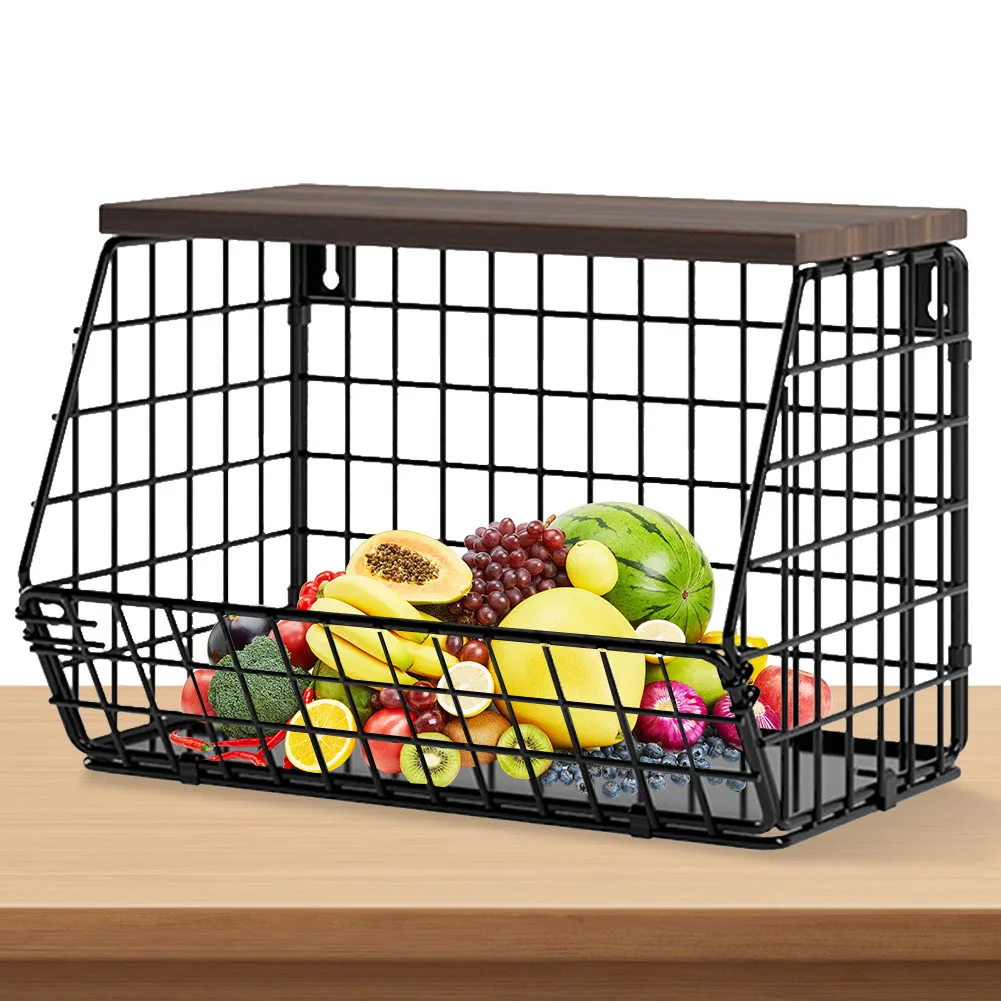 

Wire Fruit Basket Hanging Fruit Basket Multi-Function Fruit Bowl with Hooks Vegetable Storage Basket Heavy Duty for Home Kitchen