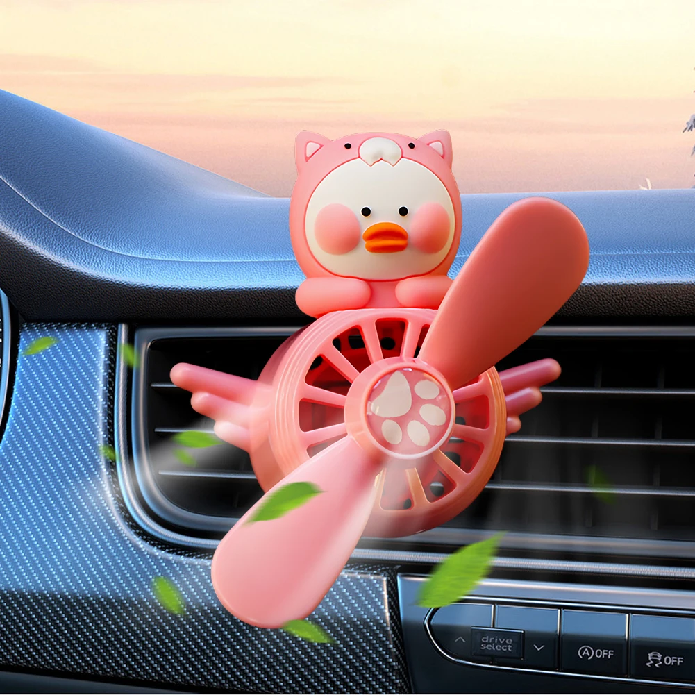 Kleine Ente Auto Aromatherapie Luftauslass Auto Ornament Rotierender Pilot Rotierender Propeller Hund Pilot Auto Innenparfüm Diffusor