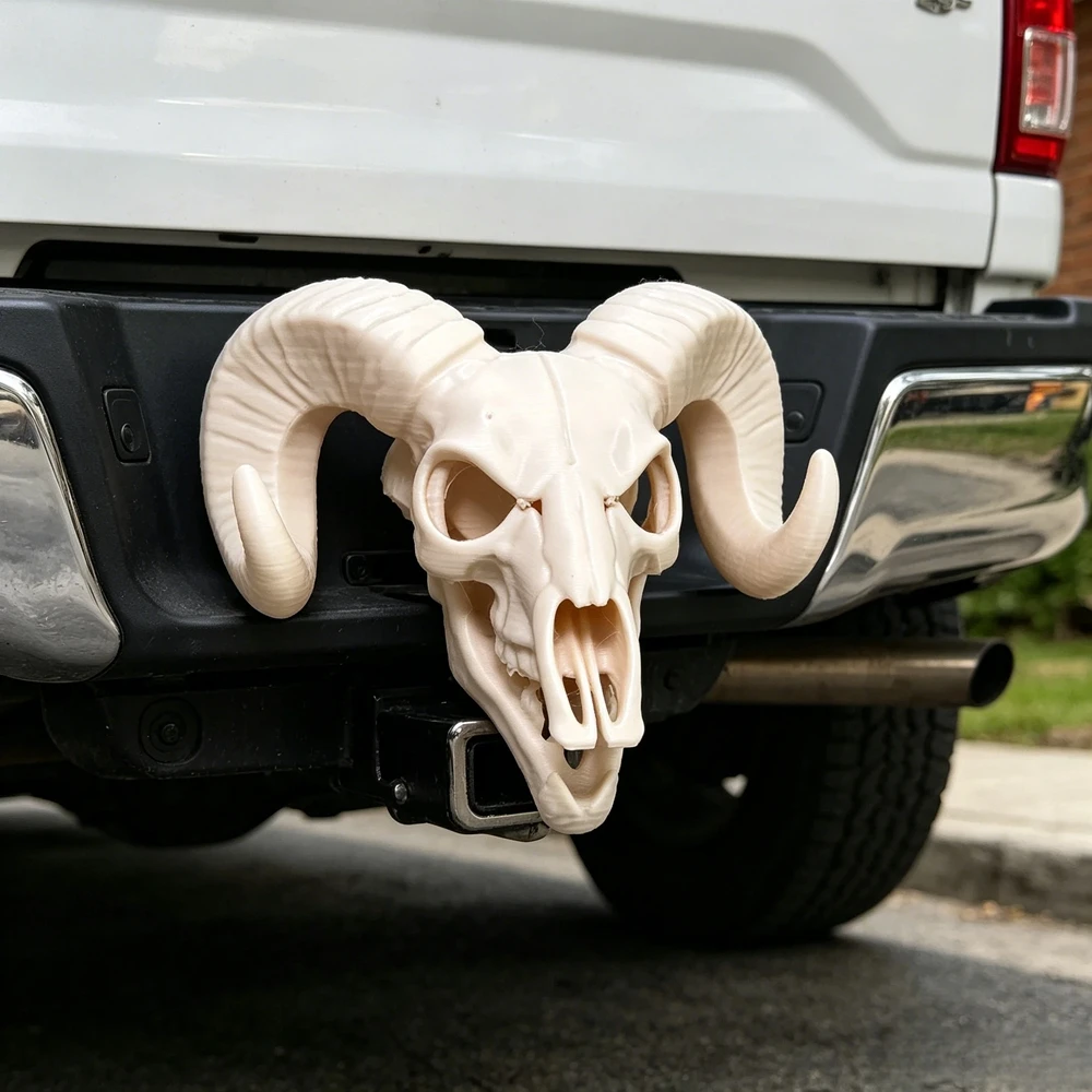 Sheep Skull Trailer Head Trailer Hitch Cover Towing Coupling Cap Universal Anti-rust Hitch Ball Cover Receiver Decorative Car