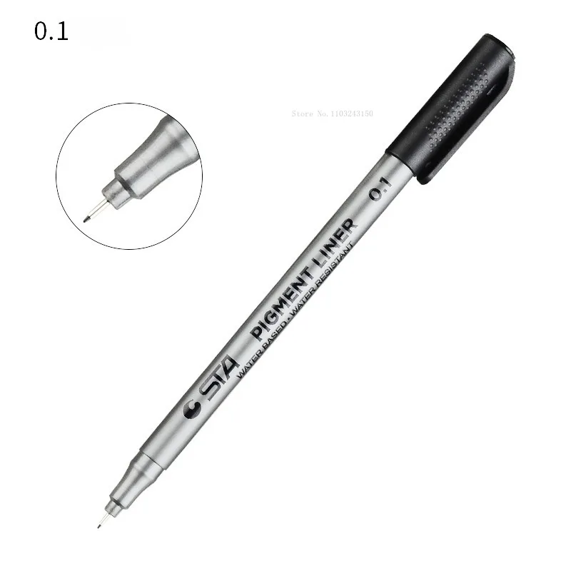 9 Kinds of Line Wide Hand-painted Needle Pen Waterproof Ink Drawing Line Pen Art Sketch Comic Creation Tracing Soft Head Brush