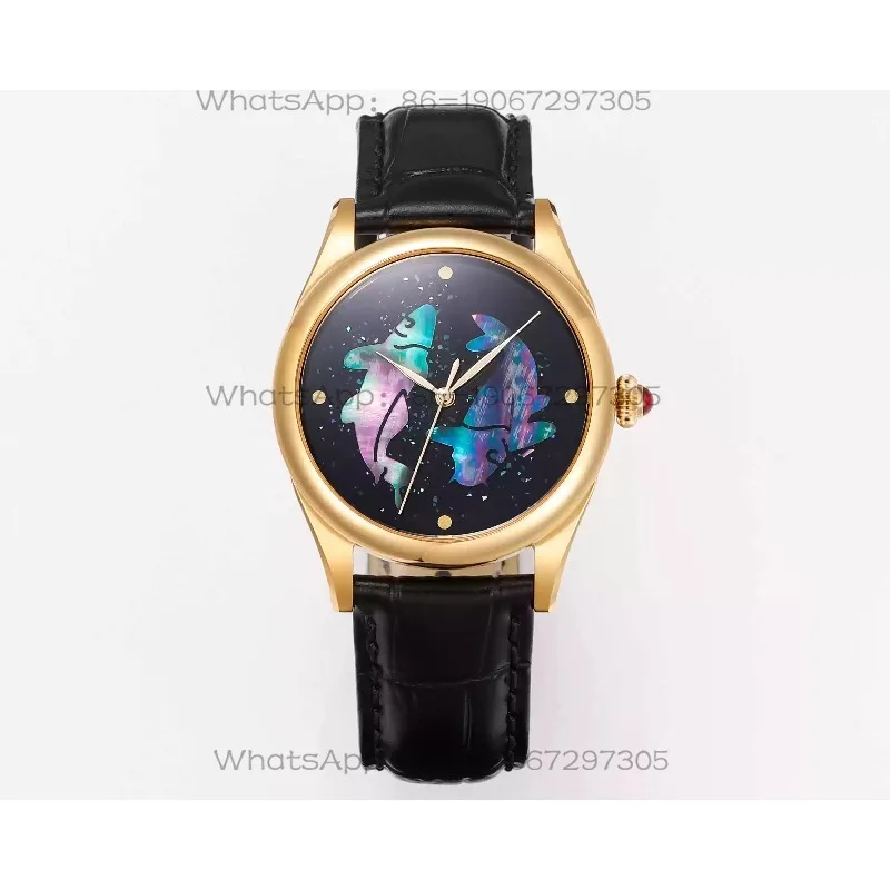 Large lacquer snail craft koi watch men's SW200 mechanical movement new Chinese style