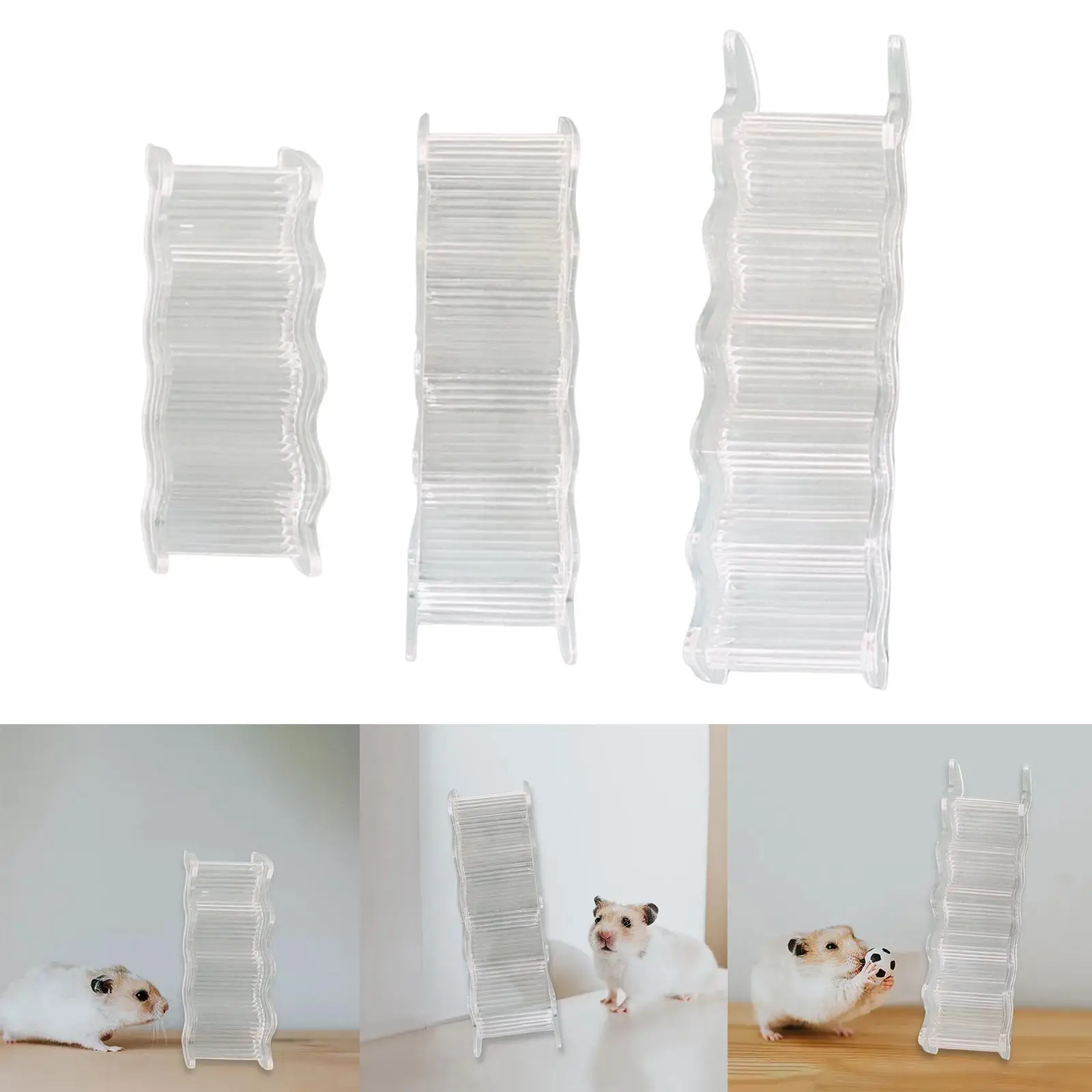 Hamster Ladder Sturdy Decor Transparent Cage Accessories Hamster Climbing Toy for Mice Small Animal Gerbils Hamsters Mouse