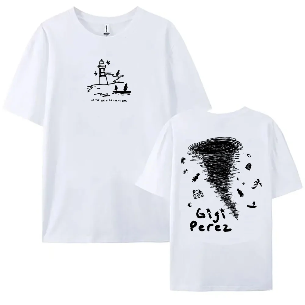 Gigi Perez Twister Black T-shirt 2025 LP At The Beach, in Every Life Graphic Tshirts Unisex Streetwear Short Sleeve Cotton Tees