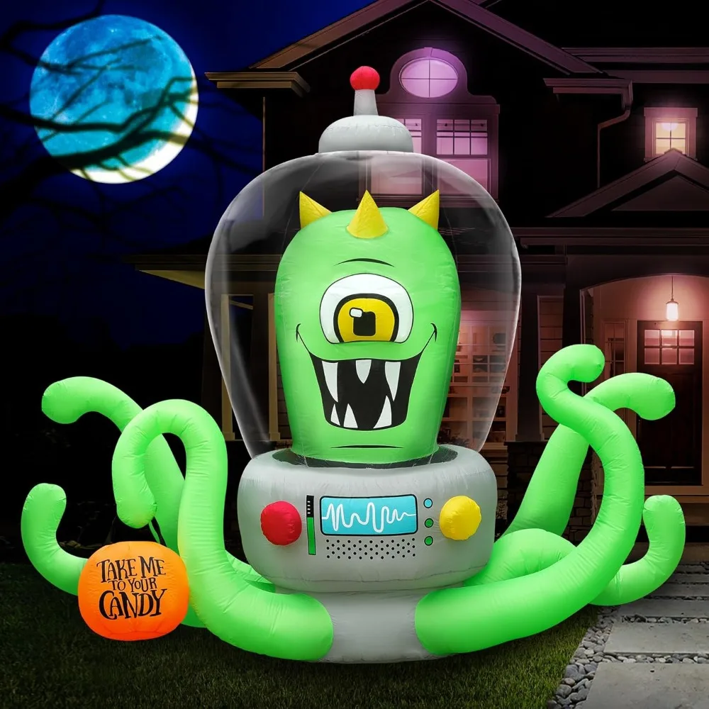 

Halloween Inflatables 7ft Trick or Treat Alien. Large Inflatable Outdoor Halloween Decorations. Inflatable Halloween