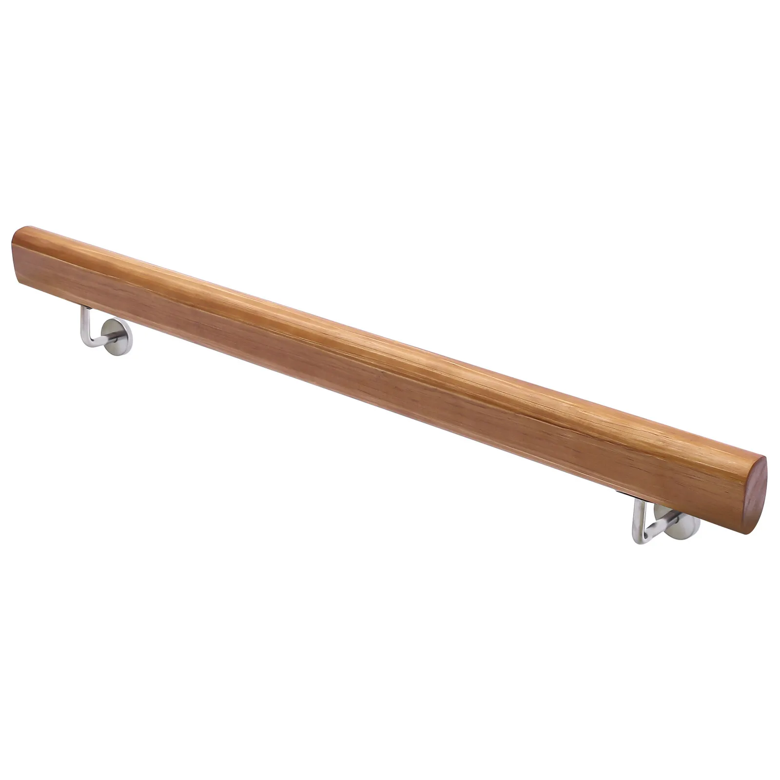 Stair Handrail with Pine Wood and Stainless Steel, Wall Mounted, Scandinavian Style, Easy to Install for Home Safety