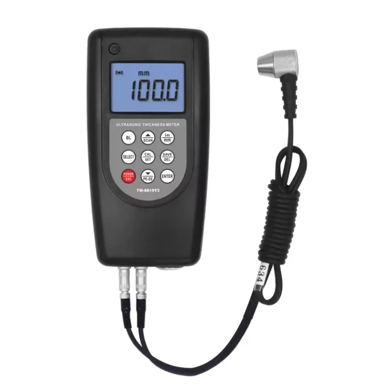 High Precision Digital Ultrasonic Thickness Gauge TM-8819-T6/T3 Penetrating Coating for Metal Steel Pipe 0.65-600mm Industrial