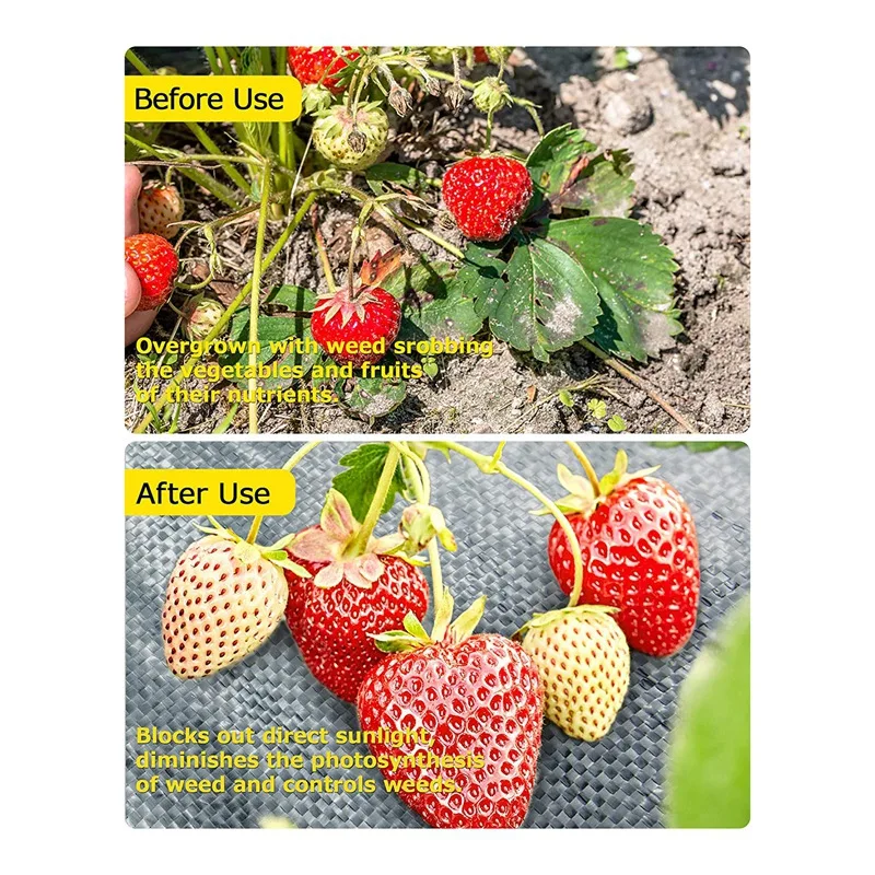 Tela de paisaje de barrera de malas hierbas para jardín, estera de jardinería de bloque de malas hierbas de alta resistencia, tela de Control de malezas Premium para cama de flores