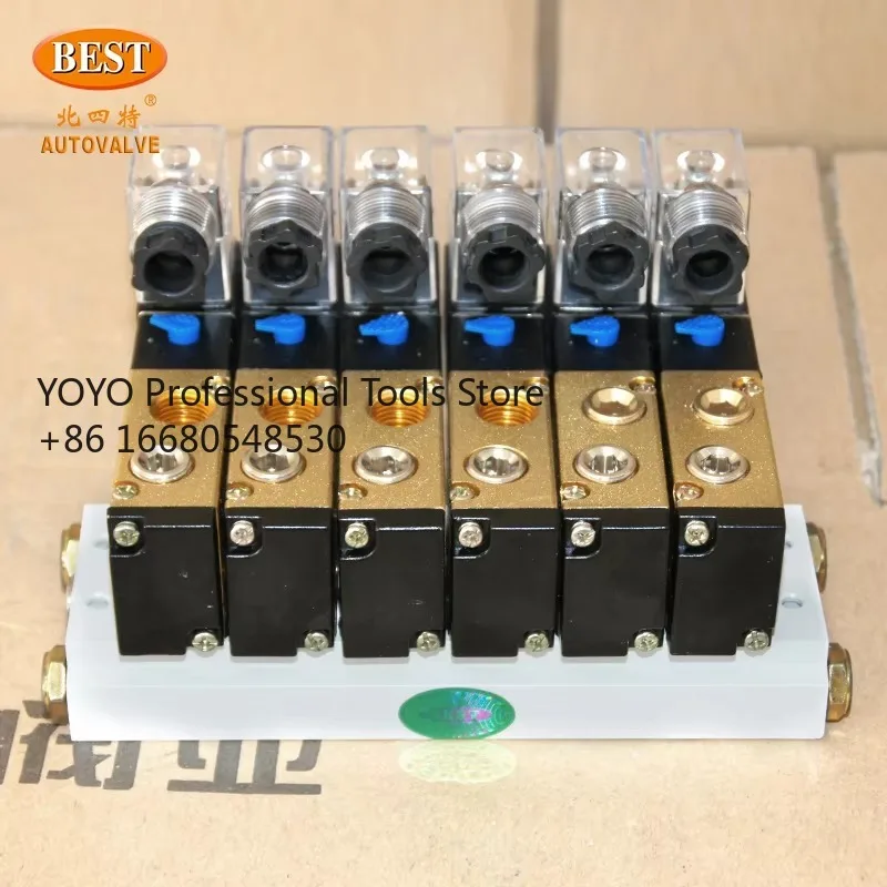 

y6sValve 2/3 2/5 AC220V 24V Z17 Penumatic air Manifold Valve5 Way Aluminum Alloy Island 220 Volt Solenoid Valve