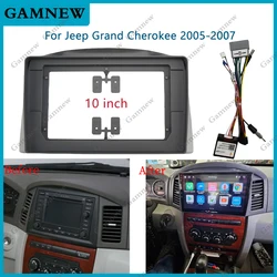 10 Inch Car Frame Fascia Adapter Canbus Box Decoder Android Radio Dash Fitting Panel Kit For Jeep Grand Cherokee 2005-2007