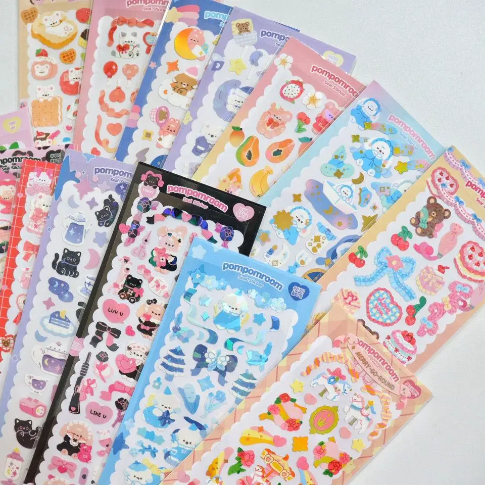 Sharkbang New Arrival Full Set Kawaii Seal Series Stickers Kawaii Kpop Idol Postcards Korean Stickers Decorative Materials