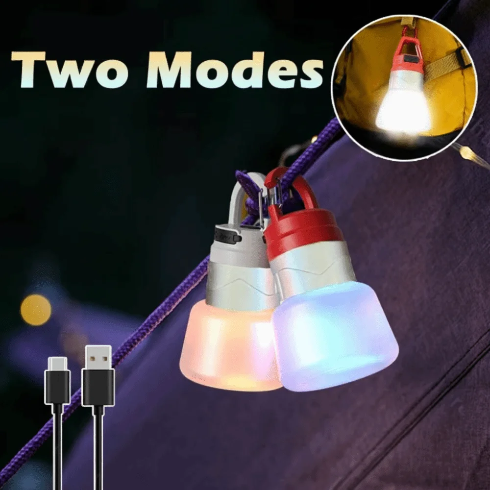 LED Light Portable Camping Lantern USB Portable Flowing Light Water Bottle Light Hanging Function Waterproof Hiking Flashlight