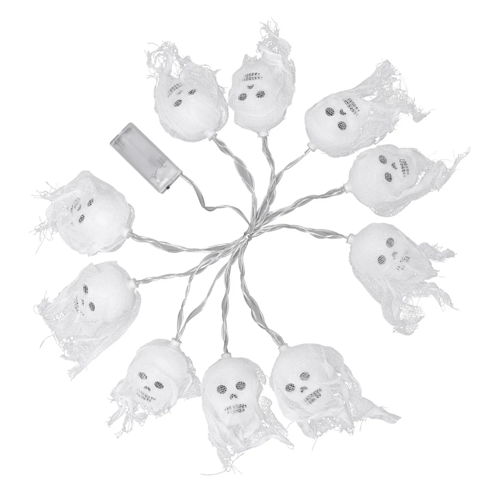 2.5 متر 10 LED أضواء سلسلة الجمجمة تعمل ستروب فريد ثابت على حديقة حفلة الهالوين الديكور الجنية مصباح