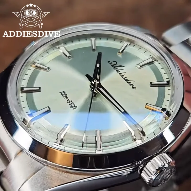 

ADDIESDIVE Men's Luxury Watch 10Bar Waterproof BGW9 Super Luminous 316L Stainless Steel reloj hombre VH31 Quartz Dress Watches