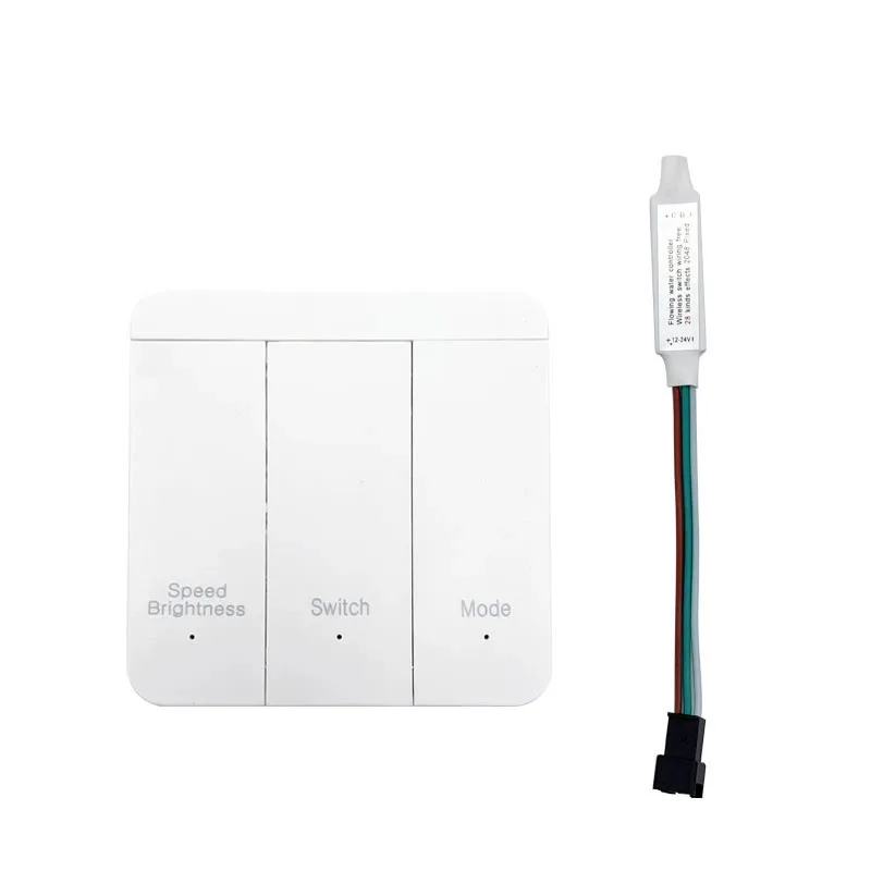 RF Wireless 86-Type Touch Panel LED Controller, 3Key Panel Wireless Switch Controler Touch Dimmer for WS2811 Chasing LED Strip