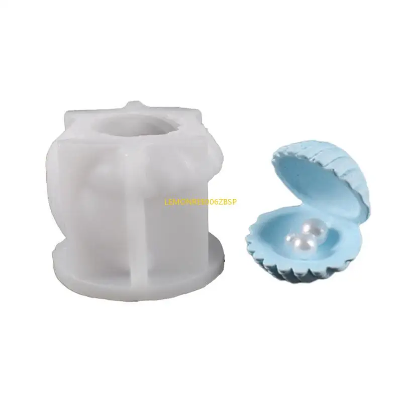 

M4YF Shells Designs Silicone Jewelry Box Mold for Crafting and Storage with Lid Portable for Trinkets and Candy Making