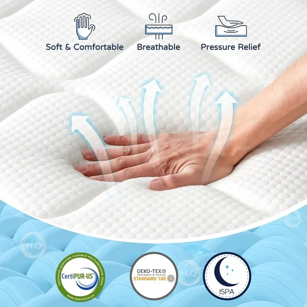 Queen Mattresses - 12 Inch Hybrid Queen Size Mattress in A Box, Gel Memory Foam with Motion Isolation and Pressure Relief