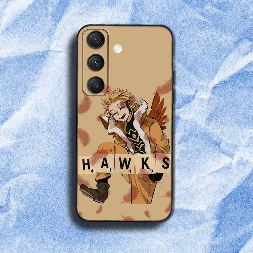 حافظة هاتف Hawks B-BNHA MHA-es لهاتف سامسونج S 25,24,23,22,30,21,10,9,Ultra,Plus,Lite,FE,4,5G حافظة ناعمة سوداء