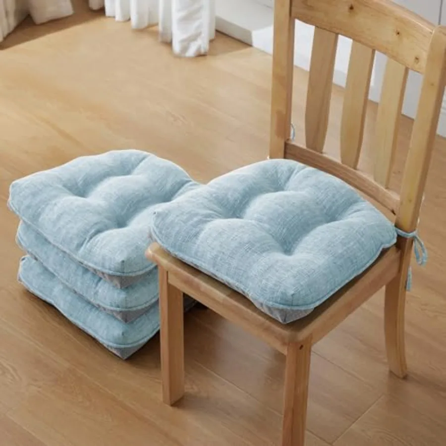 

Chair Cushions for Dining Chairs Set of Kitchen Chair Cushions with Ties and Non Slip Backing Tufted Memory Foam Seat Cushion P