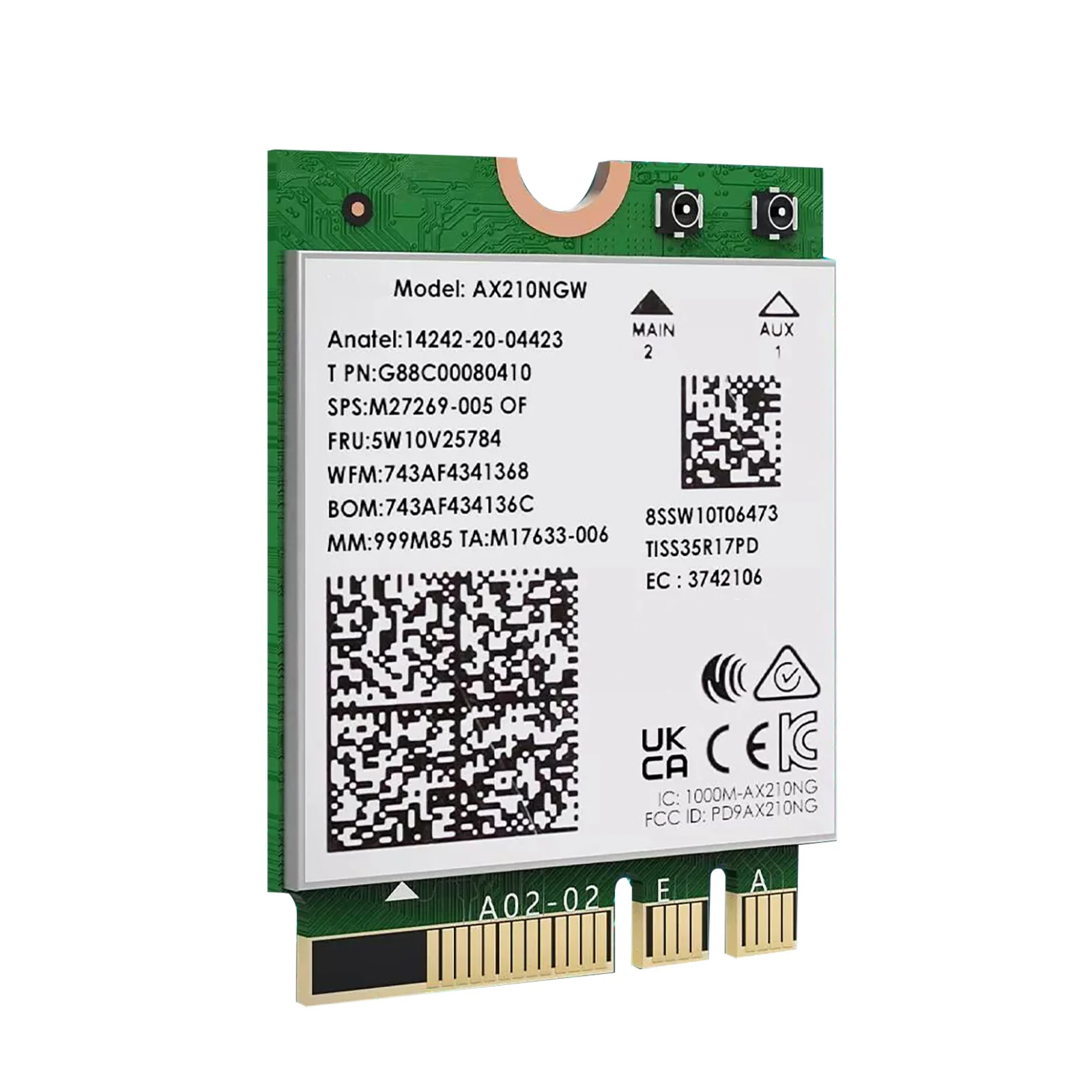 1Pc WiFi 6E Wireless Card For Intel AX210 Tri-Band 5400Mbps 2.4GHz/5GHz/6GHz Network Adapter Bluetooth5.3 WiFi Module For Laptop
