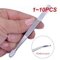 1~10PCS Stamp Tweezers Philately Stamps Collector Tools Stainless Steel Stamp Tweezers ( Silver )