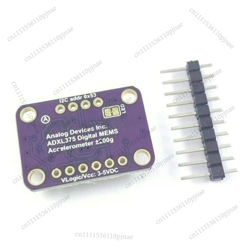 The ADXL375 module features three-axis acceleration (+-200g)with I2C and spi