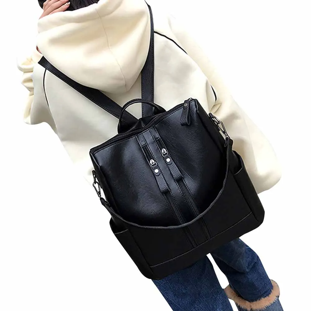 Leather Backpack Purse for Women Fashion Multi-Pocket Large Capacity Ladies Shoulder Bags Designer Large Travel Bag