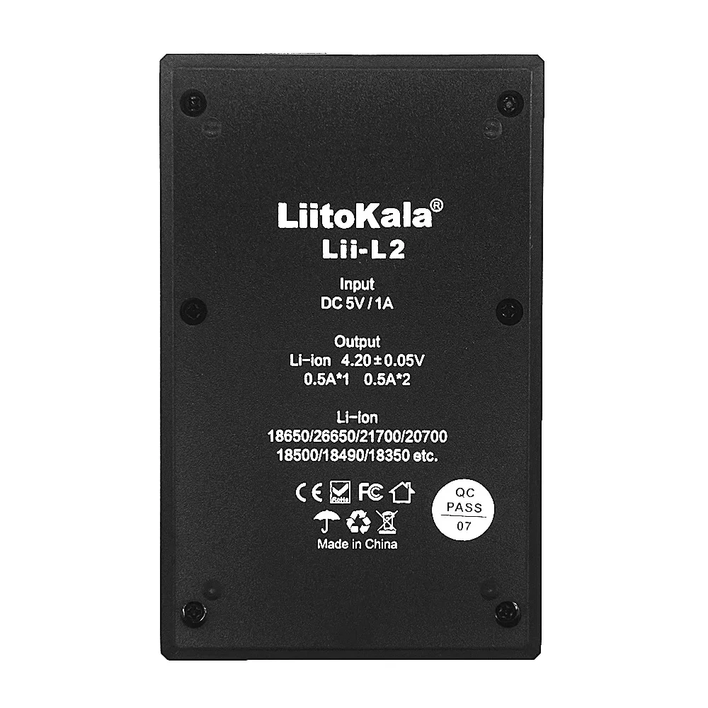 LiitoKala Lii-L2 18650 Rechargeable Battery Charger for Lithium 3.7V 26650 21700 20700 20650 18500 18490 18350 CR123A