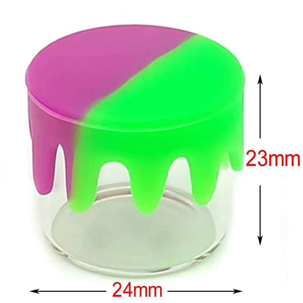 5/20/50/100 Glass Jars 5ml Silicone Lid Cover Kitchen Wax Container Storage Box Case Jar Bottle Tobacco Herb Smoking Accessories