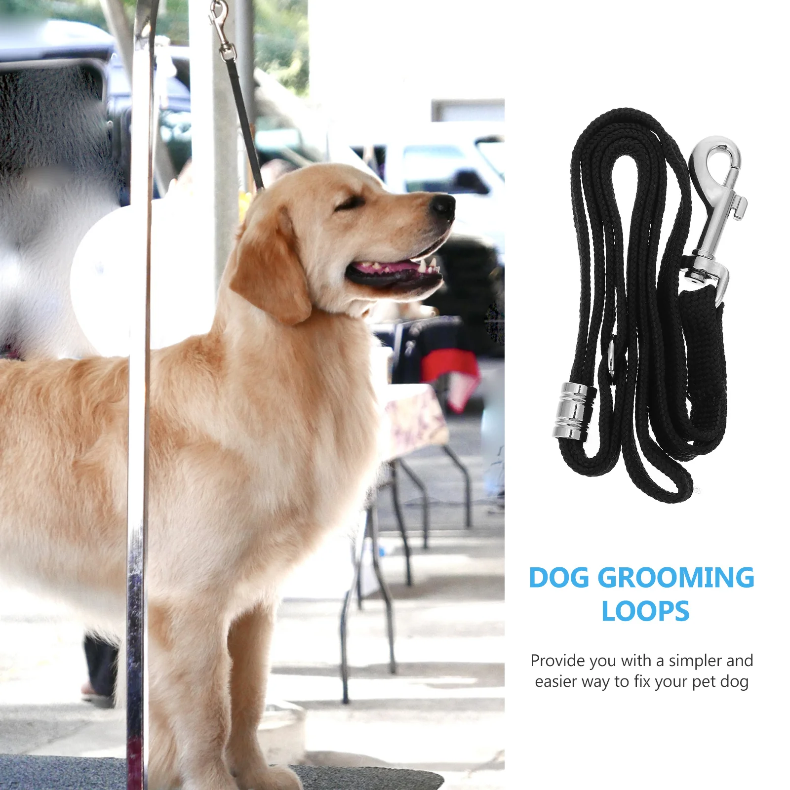 

2Pcs Hanging Rope Bracket Pet Grooming Table Ropes Adjustable Dog Grooming Harness Leash Durable Pet Bath Rope