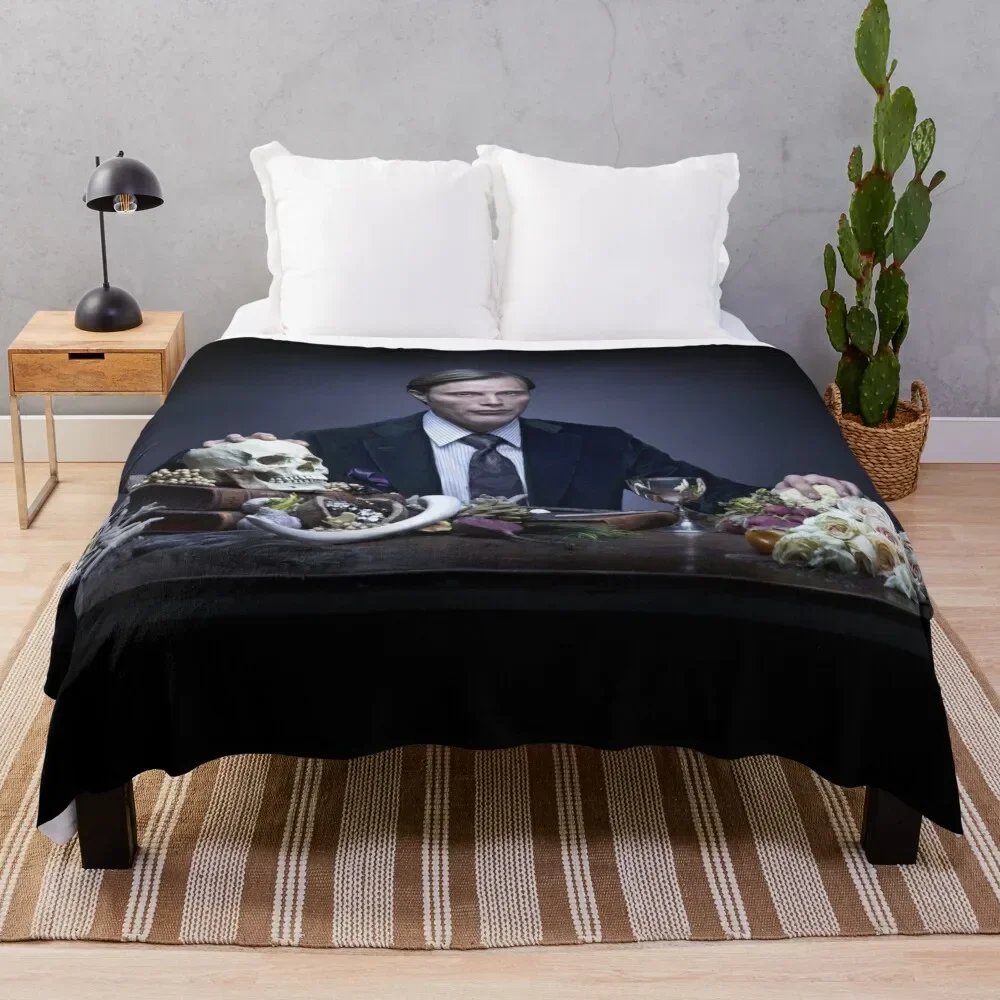 

Mads Mikkelsen hannibal Throw Blanket Flannels Bed Camping Decorative Sofas Winter beds Blankets