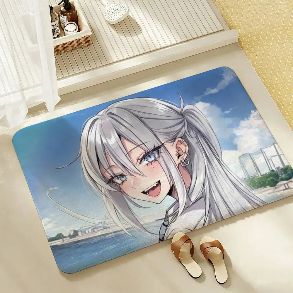 H-Haimiya Mio Cute Senpai  Shower Room Absorbent Small Floor Mat Soft Comfortable Decorative Foot Mat