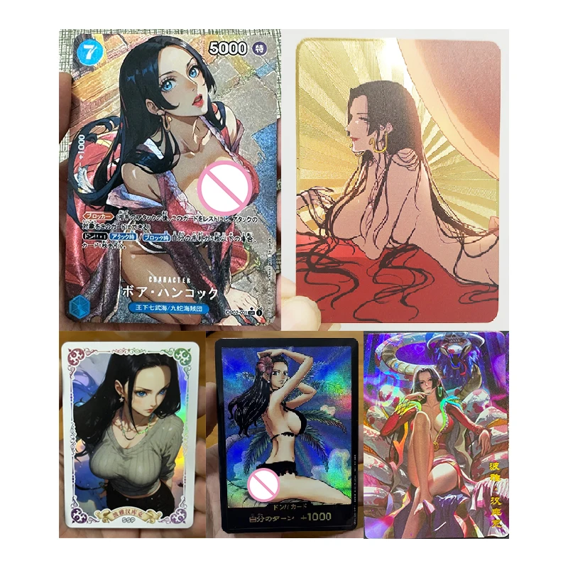 One Piece Diy Homemade Nami Nefertari D. Vivi Yamato Nico Robin Color Flash Collection Card Toys Gift