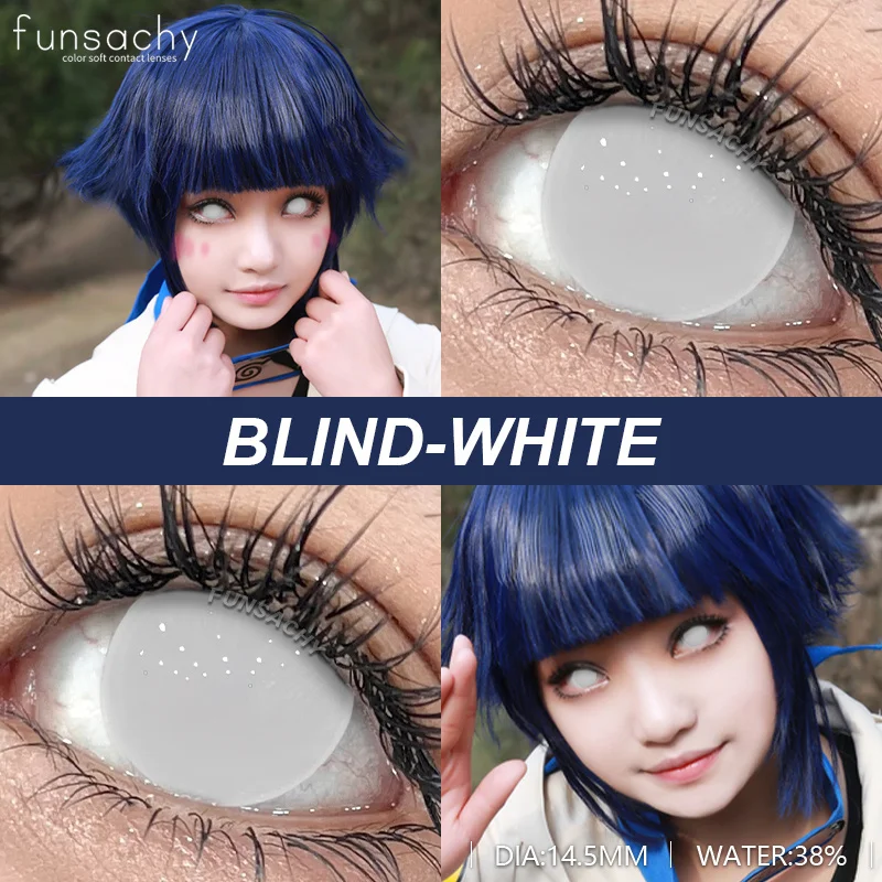 FUNSACHY Cosplay VAMPIRE Contact Lenses for Halloween Eyes Lens Strange Colored Contacts Lens Blind Black Mesh White Cosplay Len
