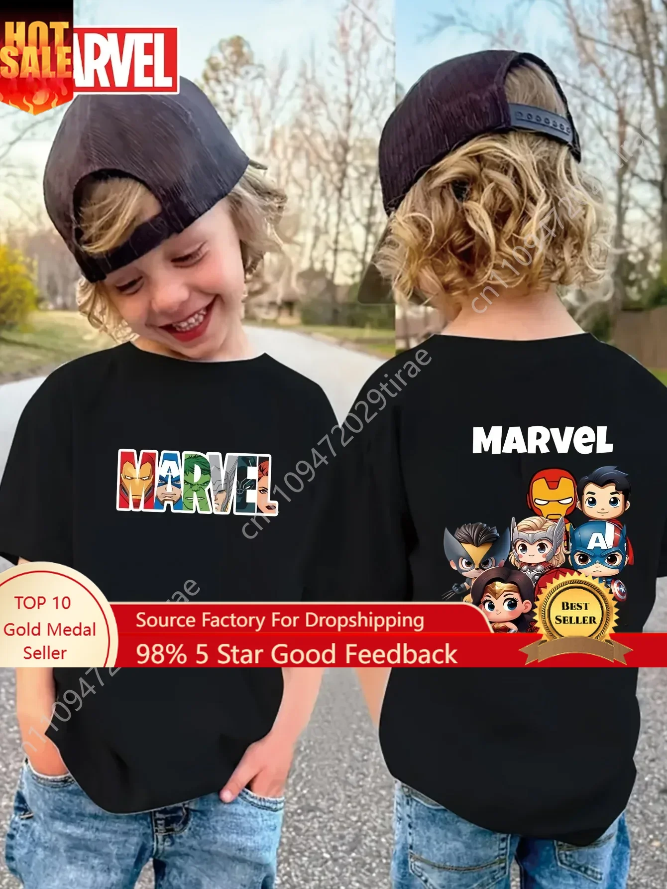 

Marvel Marvel T-shirts, Superhero Avengers Print, High-quality Pure Cotton Summer Casual T-shirts For And Girls Cosplay