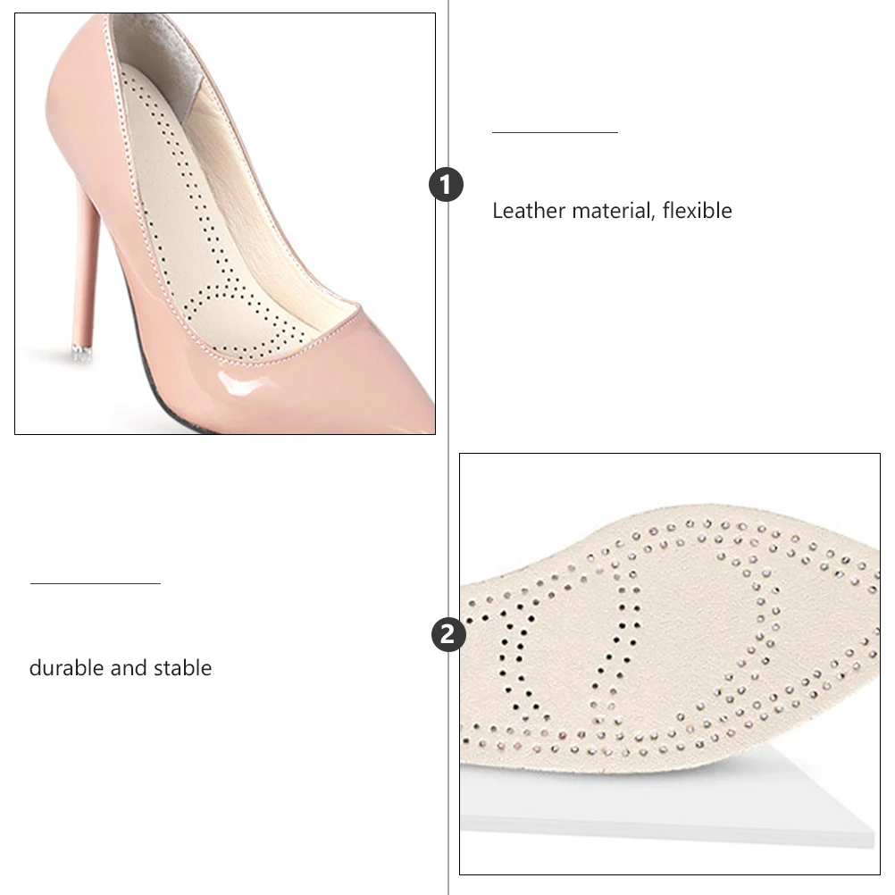 

2pcs Insole For High Heels Breathable Detachable Shoe Pad Comfortable Foot Care Tool Classic Anti-Loose Shoe Insole For
