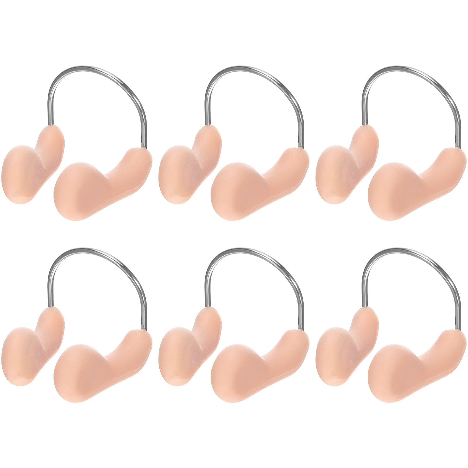 

6 PCS Swimming Nose Clip Swimmers Adult Plugs for Adults Noseclips Men and Women