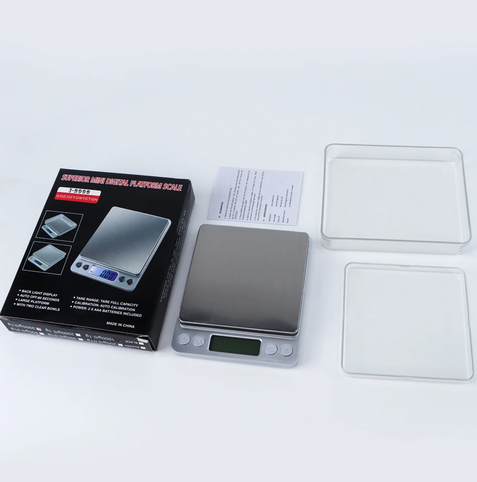 3Kg/500G 0.01g Digital Kitchen Scale Precision Jewelry Scales Weighing For Food Diet Postal Balance Measuring LCD Electronic