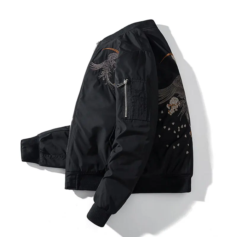 Men\'s Bomber Jacket Hip Hop Heavy industry embroidery MA1 Coat City boys Outerwear Baseball Collar Jacket