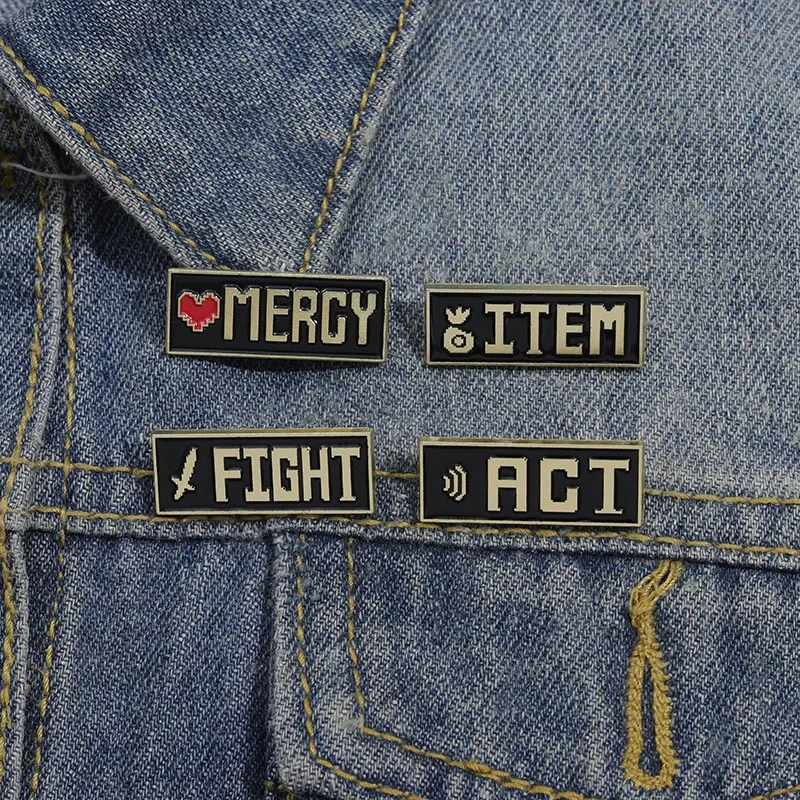 Badge de miséricorde, broche en émail de jeu Undertale, broches décoratives de dessin animé créatif, Badge en métal pour collier, décoration à la mode, bijoux cadeau