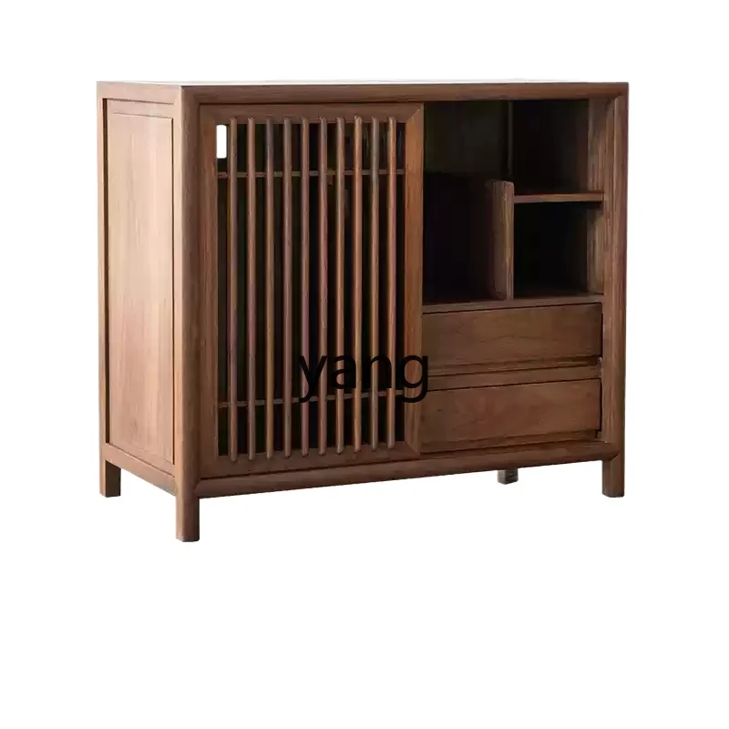 

LMM black walnut tea cabinet tea room locker solid wood dining side table