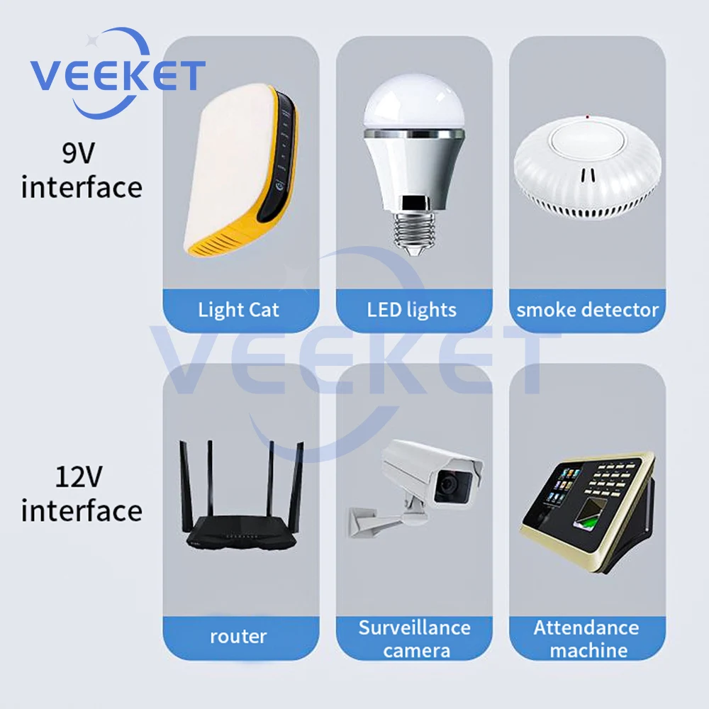 Imagem -05 - Carregador de Alimentação Ininterrupta para Celular Roteador Monitor Óptico Cat Backup dc Ups 5v 9v 12v Dc1018p