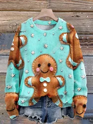 Christmas Santa Claus Cat Dog Graffiti Vintage Retro Winter Ugly Sweater 3DPrint Harajuku Pullover Casual Funny Long Sleeves V4
