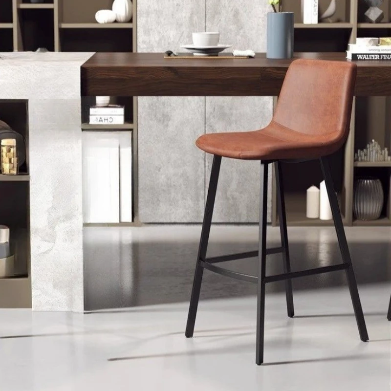 

Light luxury home kitchen counter stools low back leather furniture bar for home Minimalist 까페높은의자 kitchen stools for island