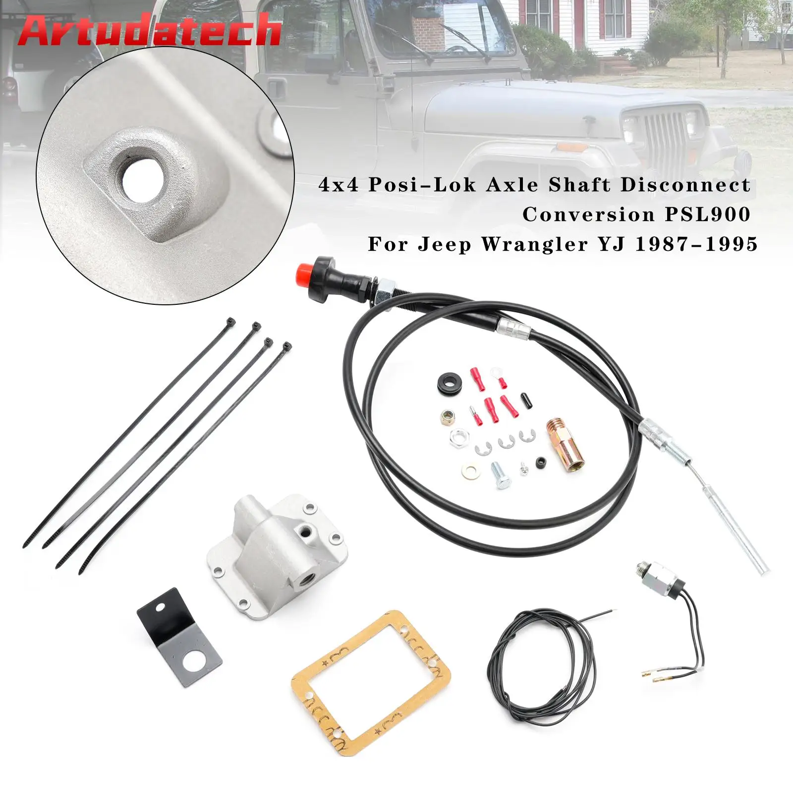 Artudatech 4x4 Posi-Lok Axle Shaft Disconnect Conversion PSL900 For Jeep Wrangler YJ 1987-1995 Car Accessories