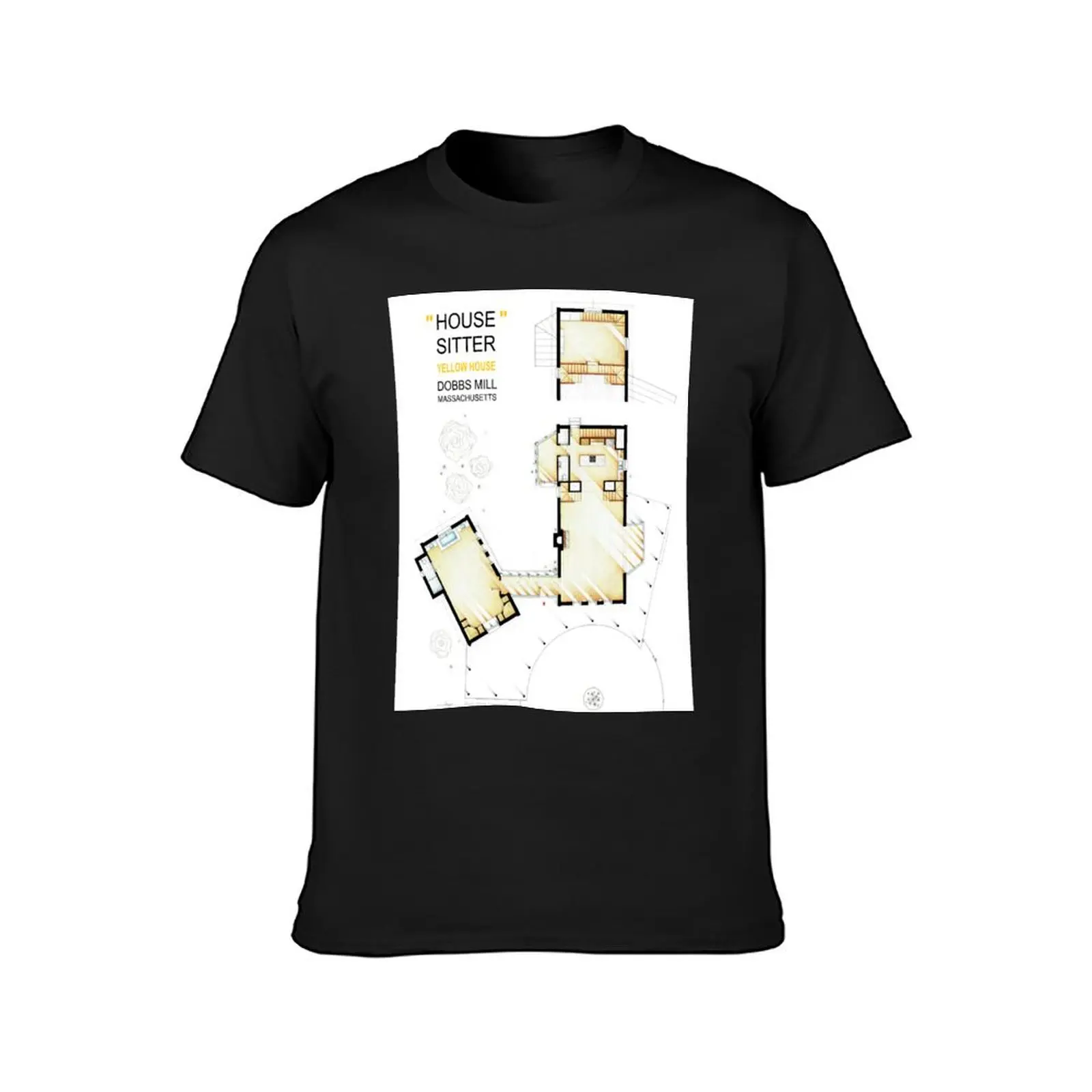 Floorplan of the Yellow House from the HOUSESITTER T-Shirt korean fashion quick-drying t shirts for men