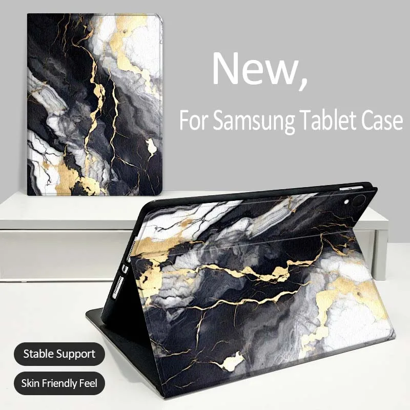 

Black White Gold Marble Tablet Case For Samsung Galaxy Tab A A7 A8 A9 A11 S6 S11 Lite Plus 10.1 10.4 10.5 Inch 2022 2025
