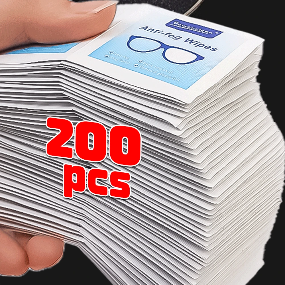 100-200Pcs Disposable Eyeglass Cleaning Pads Traceless Quick Drying Mobile Phone Screen Wipes Remove Oil Dust Removal