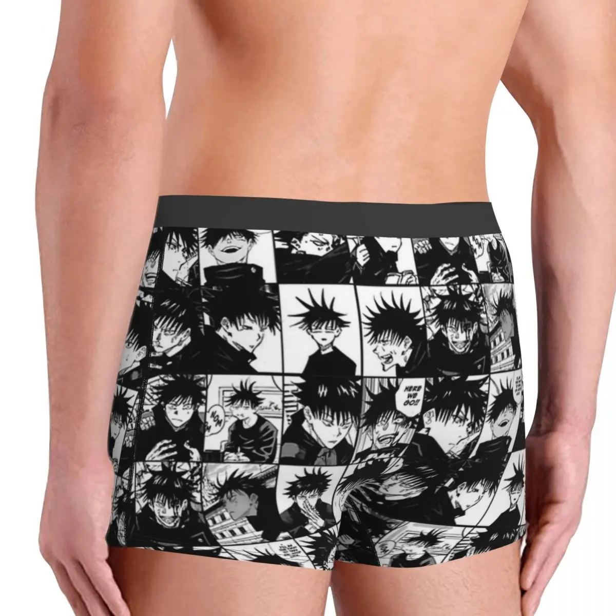 Jujutsu kaisen, fushiguro megumi manga colagem cuecas breathbale calcinha masculina cueca impressão shorts boxer briefs