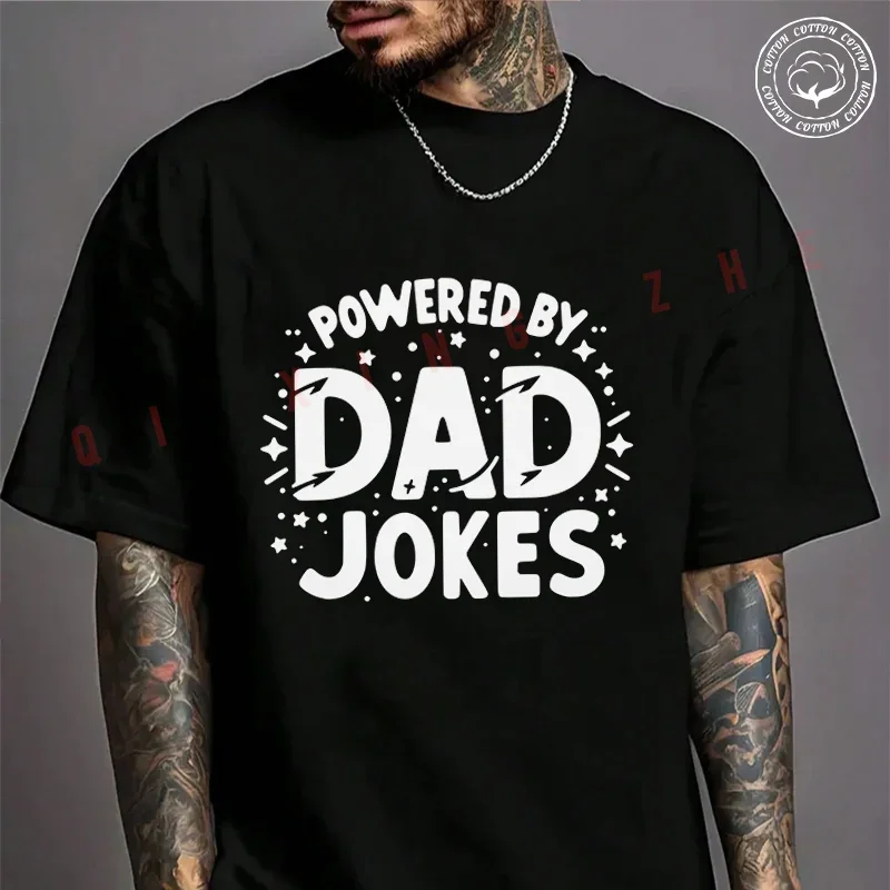 

New Motorbike Cotton T-Shirt Dad Jokes Power Design Motorcycle Tshirt Adventure Casual Summer Short Sleeve Round Neck Tee